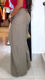 Crossover Wrap Skirt Effect Wide Leg Trousers