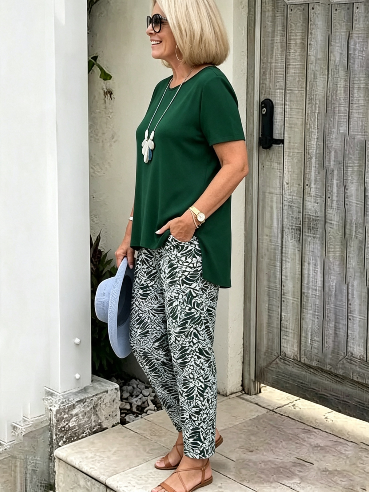 Vacation Two Piece Set Casual Holiday Loose Suit Two Piece Seaside Suit Holiday Clothing Sun Protection Suit