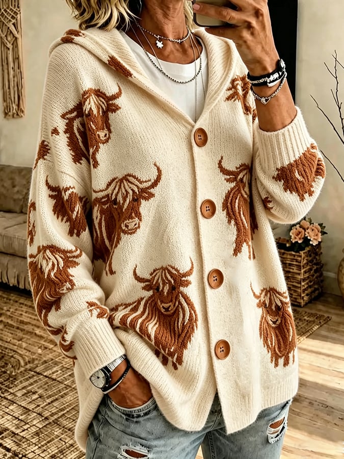 Women's Highland Cow Print Top