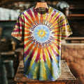 Hippie Tie Dye Art Print Casual Loose Short Sleeve T-shirt