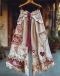 Summer Embroidered Ruffle Lace Patchwork Pants 353a