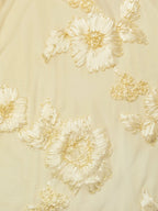 Yellow Jacquard Classic One Shoulder Sleeveless A-Line Maxi Dress