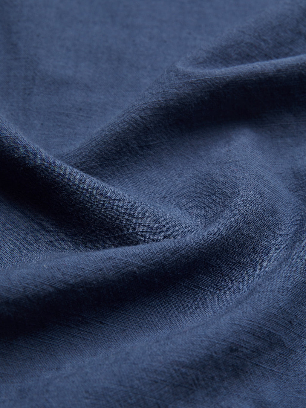 Linen Shirt, Long Sleeves, Shawl Collar, Plain, Lace, Vintage, Blue