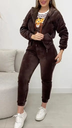 Sherpa Lined Hoodie & Jogger Tracksuit Set