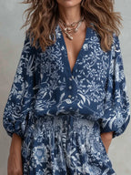 Effortless Floral Print Wide-Leg Set