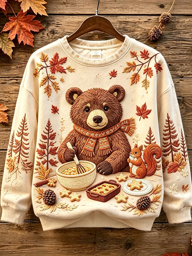 Women's Casual Printed Long-Sleeve Sweatshirt