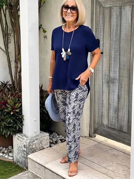 Vacation Two Piece Set Casual Holiday Loose Suit Two Piece Seaside Suit Holiday Clothing Sun Protection Suit