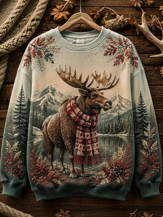Women's Autumn Animal Print Crew Neck Long-Sleeve T-Shirt