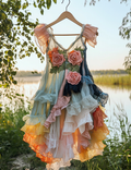 Summer Handmade Floral Lace Patchwork Dress 074b