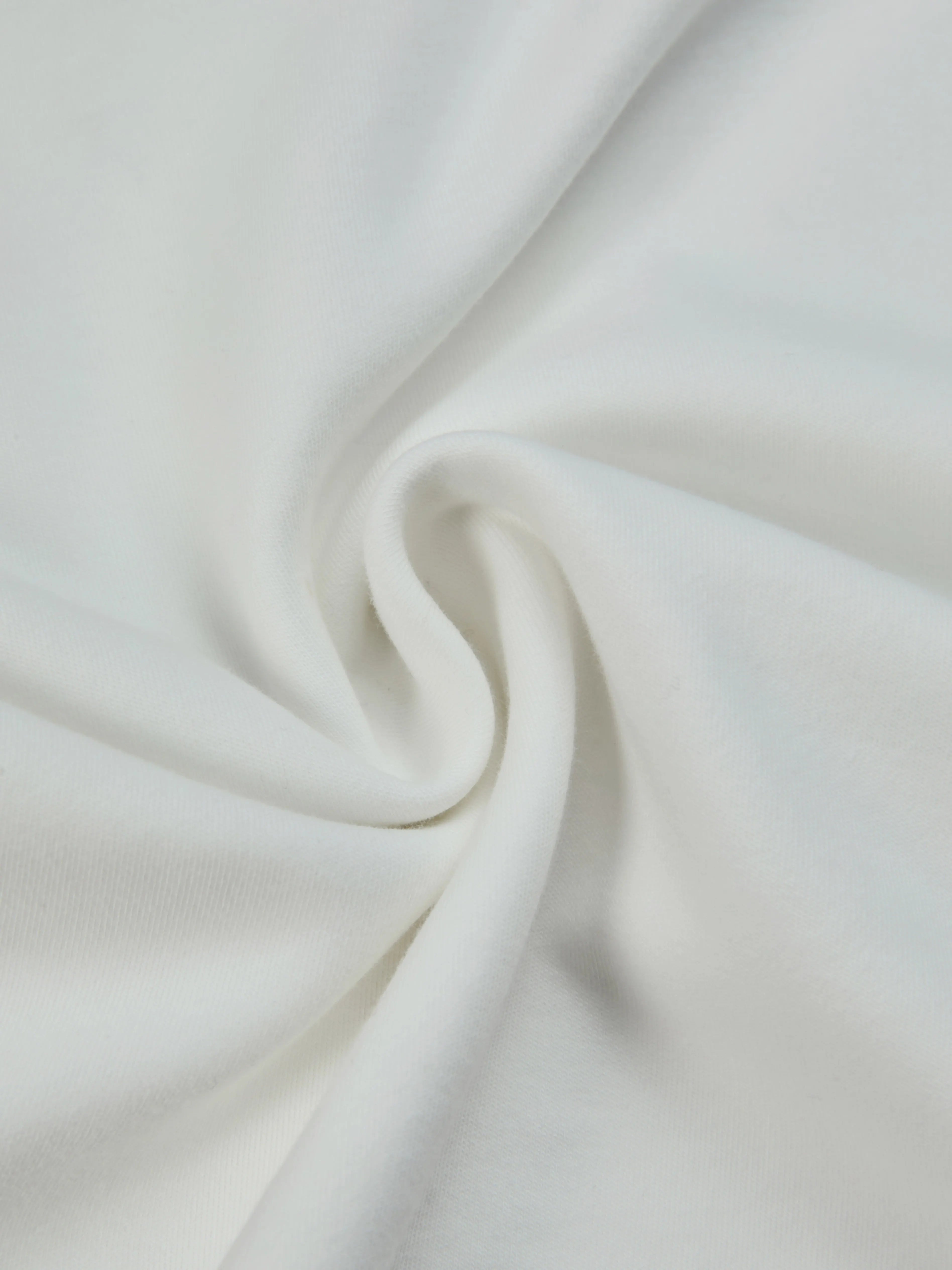 Cotton Knit Tee, Short Sleeves, Plain, 3D Floral, French Vintage, Ivory