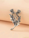 Elegant Scottish Thistle Floral Design Lapel Pin