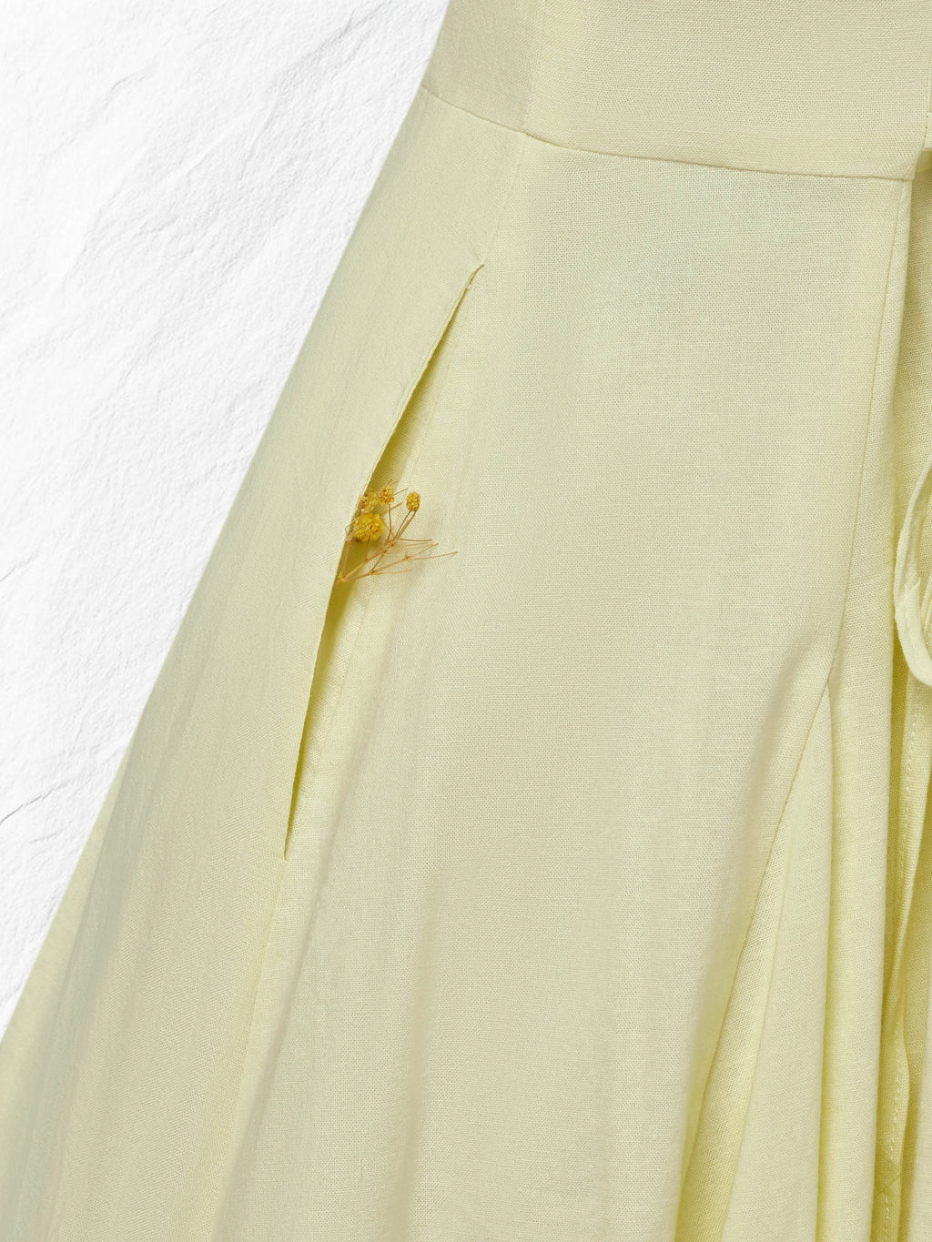 Maxi Linen Dress , Short Sleeves, Square Neck, Plain, Vacation, French Vintage, Light Yellow