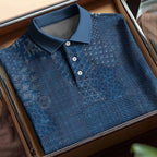 Men's Vintage Traditional Japanese Sashiko Art Polo Shirt