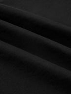 Maxi Cotton Dress, Sleeveless, V Neck, Plain, French Vintage, Black