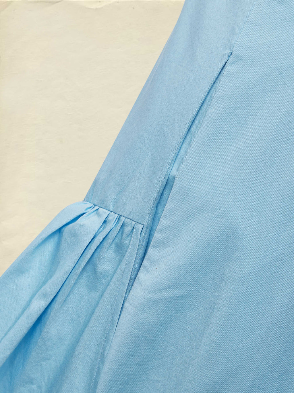 Maxi Cotton Dress , Sleeveless, Round Neck, Plain, Ruffles, French Vintage, Blue