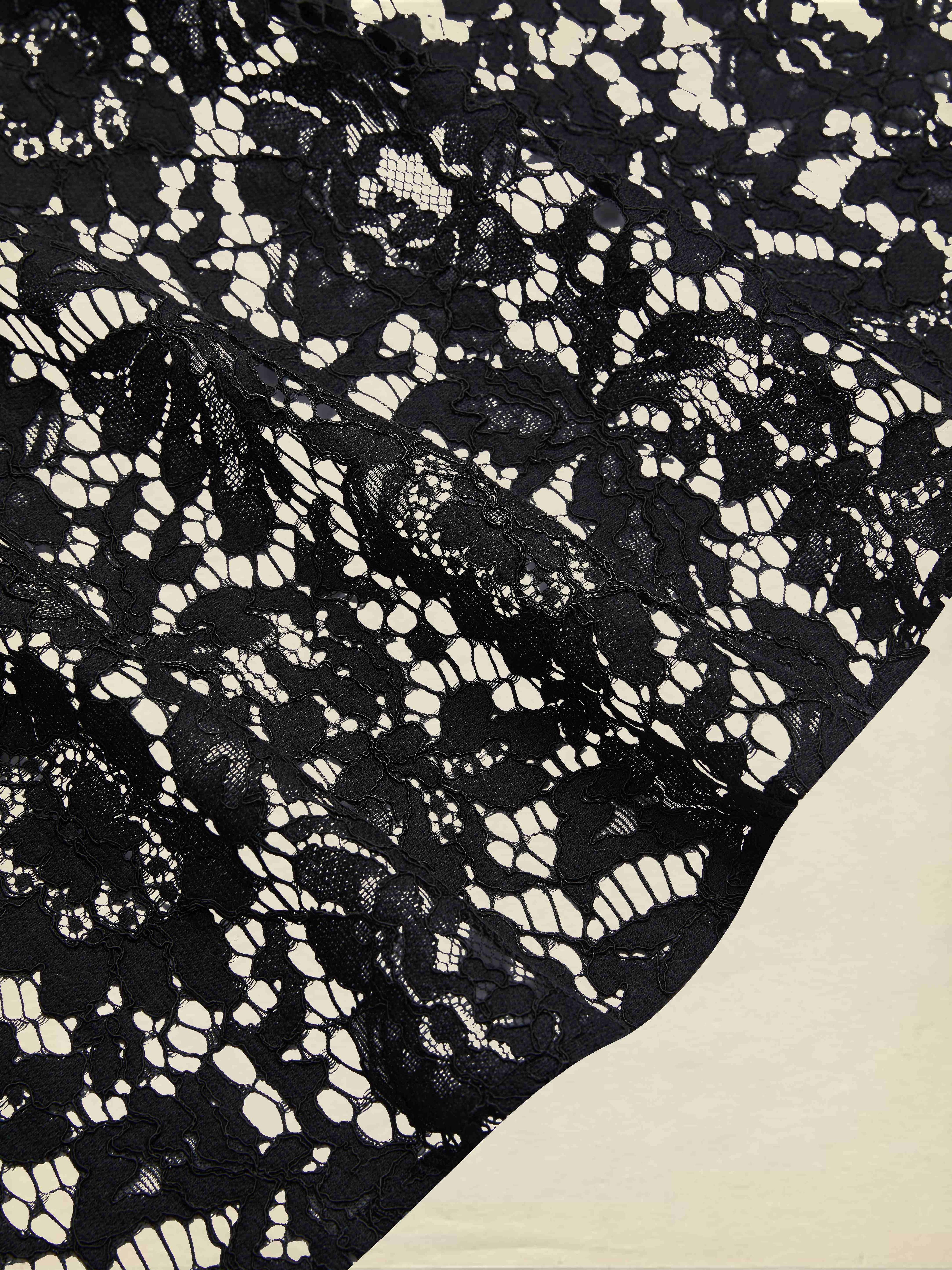Maxi  Skirt, Floral, Lace, Vacation, Vintage, Black