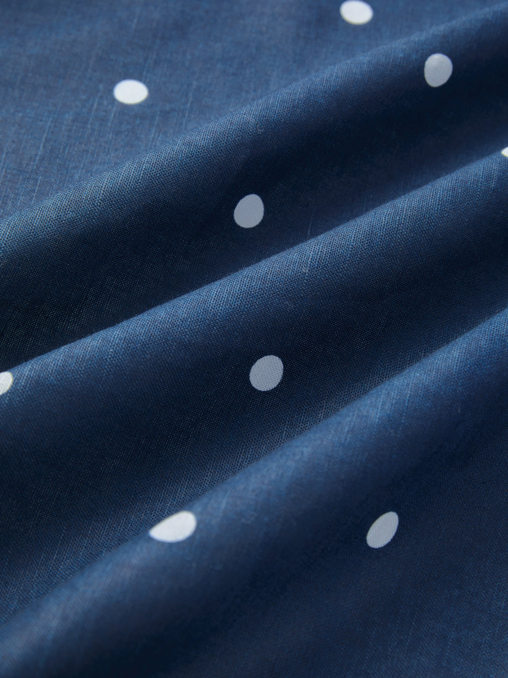Midi Cotton Dress, Sleeveless, Square Neck, Polka Dots, Pocket Design, French Vintage, Deep Blue