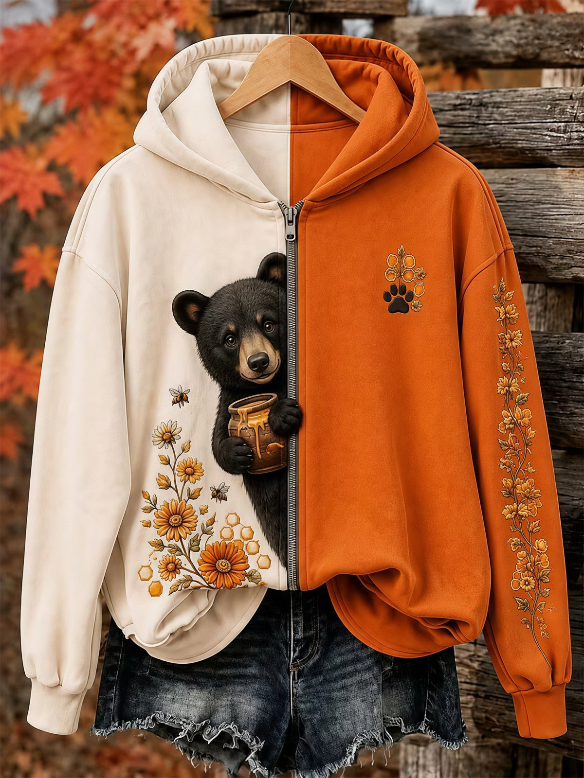 Women's Vintage Animal Print Hoodie