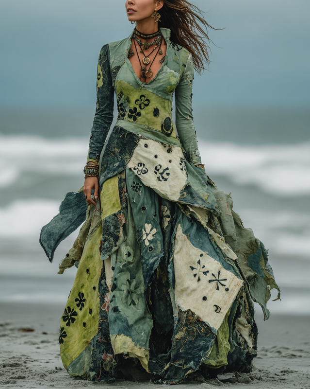 Elegant Seaside Green Color Maxi Dress 8cb6