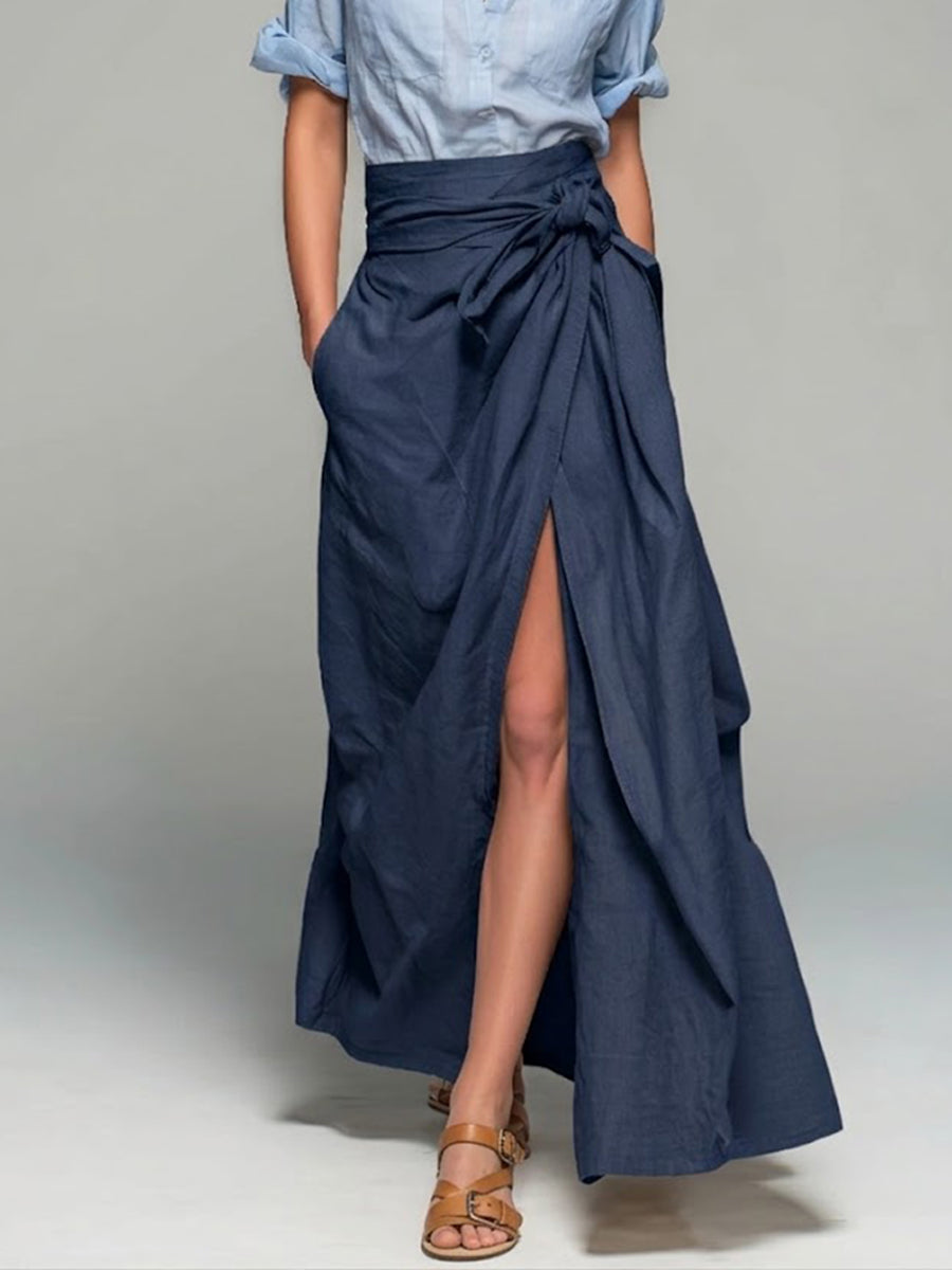 Casual Linen And Cotton Skirt