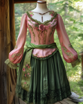 Renaissance-inspired country style vacation top + skirt two piece set 7787 b792