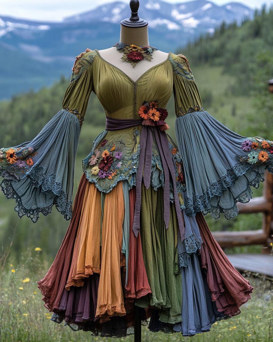 Renaissance-inspired country style vacation dress 130c 5207