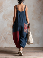 Patchwork Harem Jumpsuit | Effortless Boho Loungewear