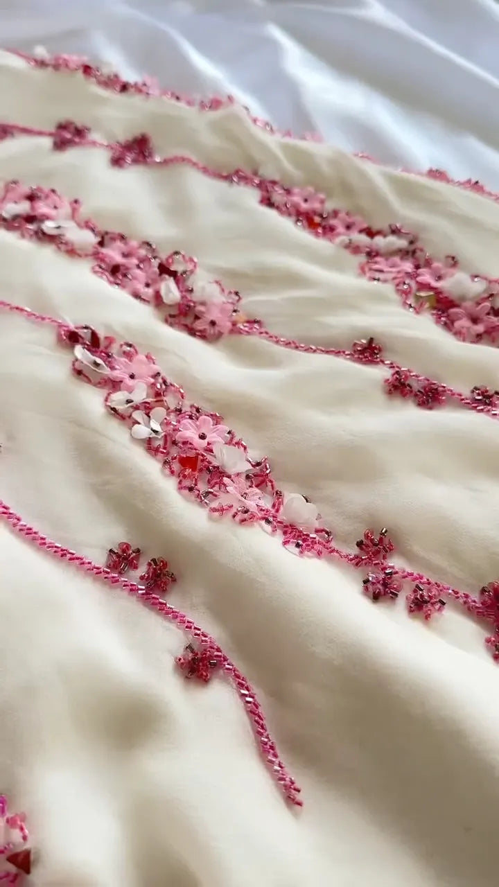 Ombre Floral Applique One Shoulder Long Gown